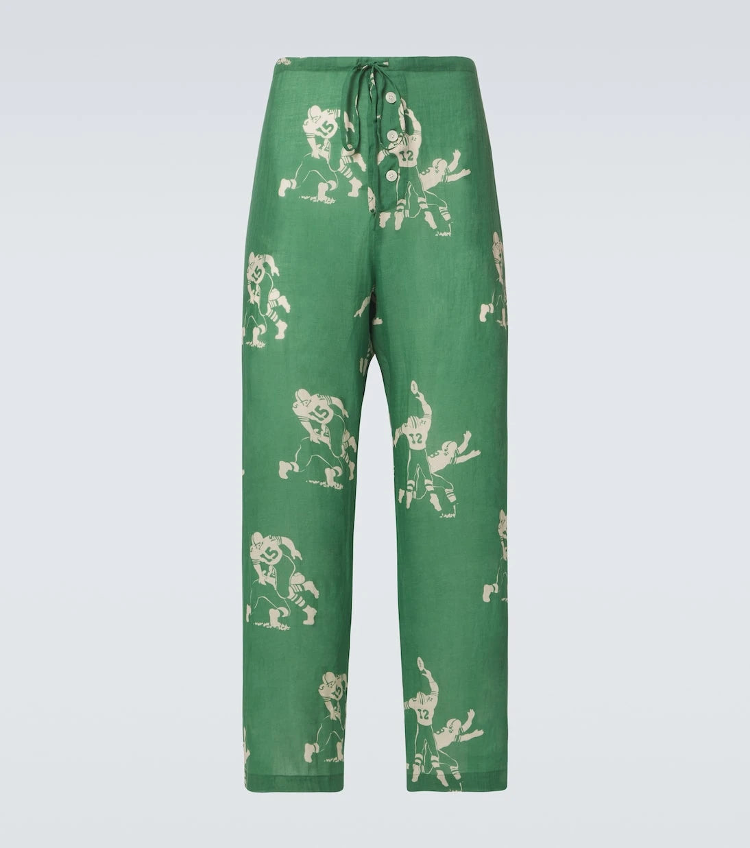 Bode - Football linen pajama pants