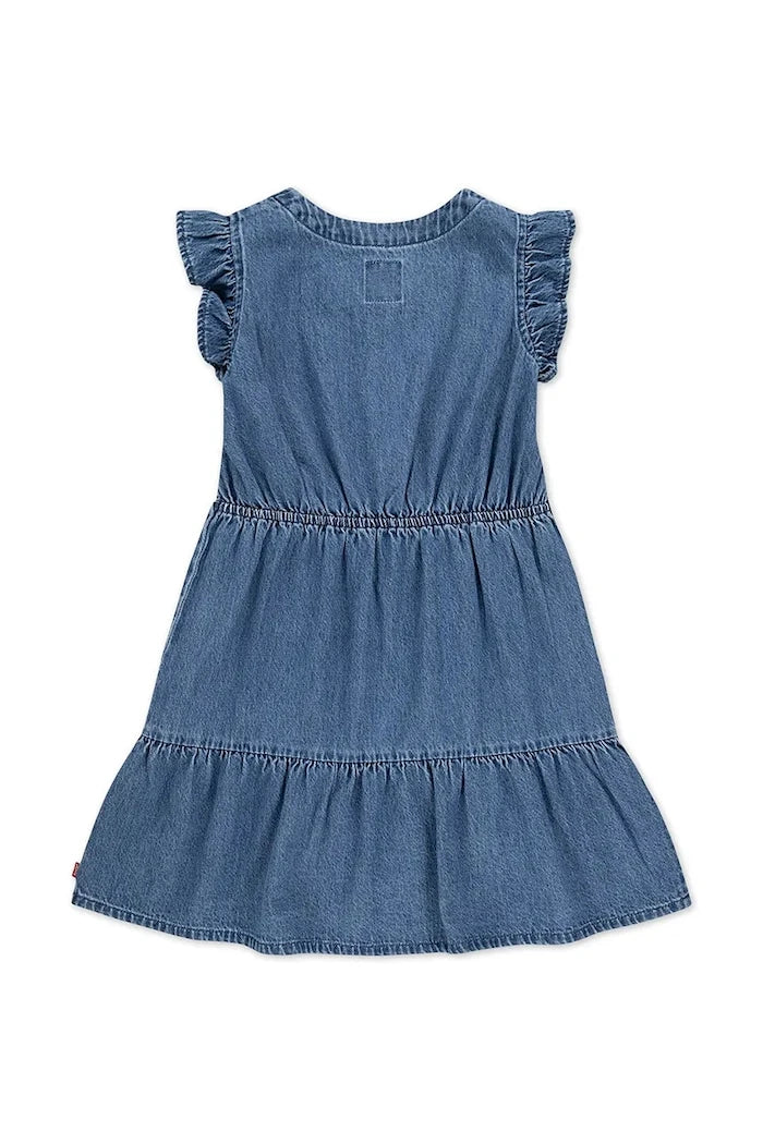 Детска памучна рокля Levi's FLUTTER SLEEVE BUTTON UP D