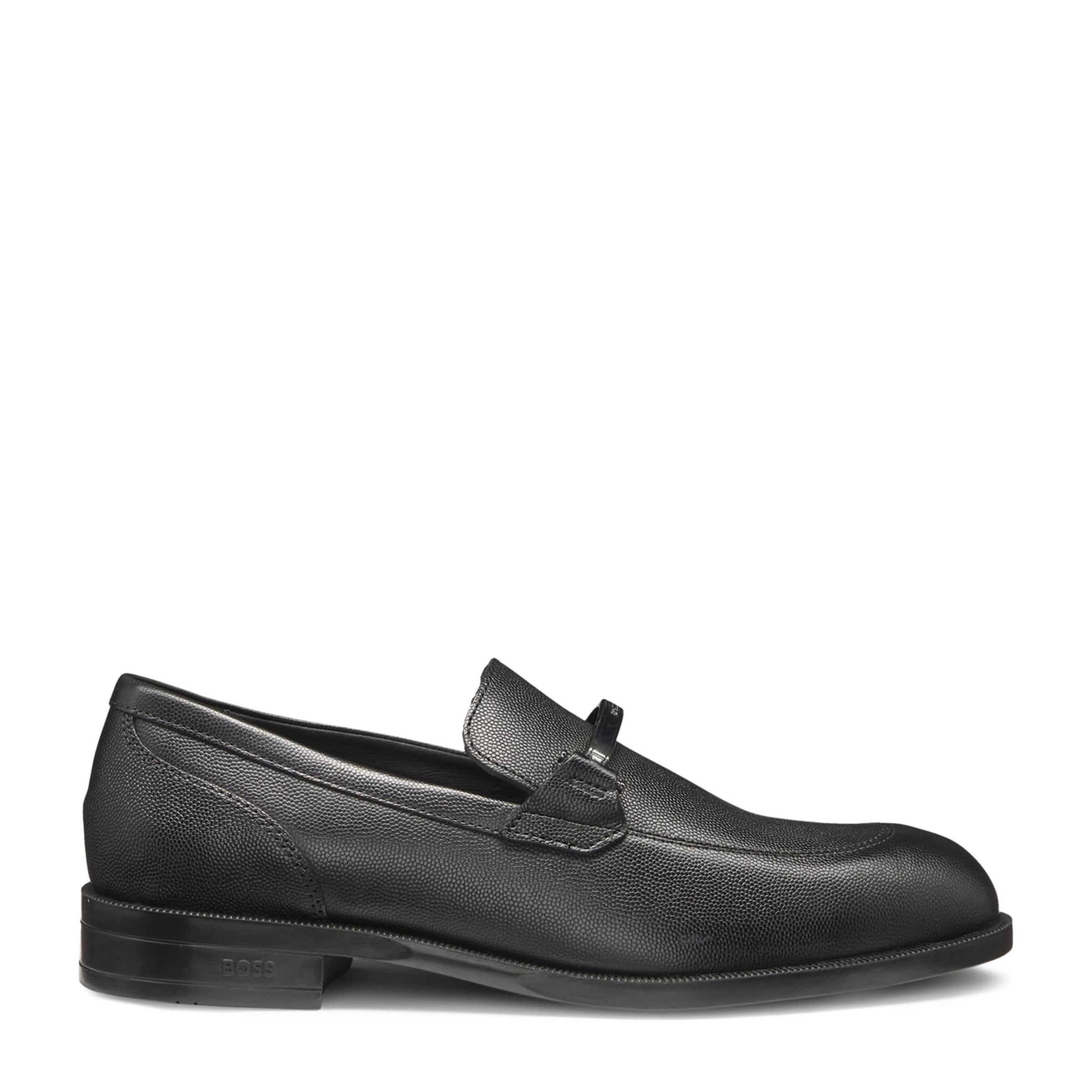 BOSS Leather Logo Hardware Loafers