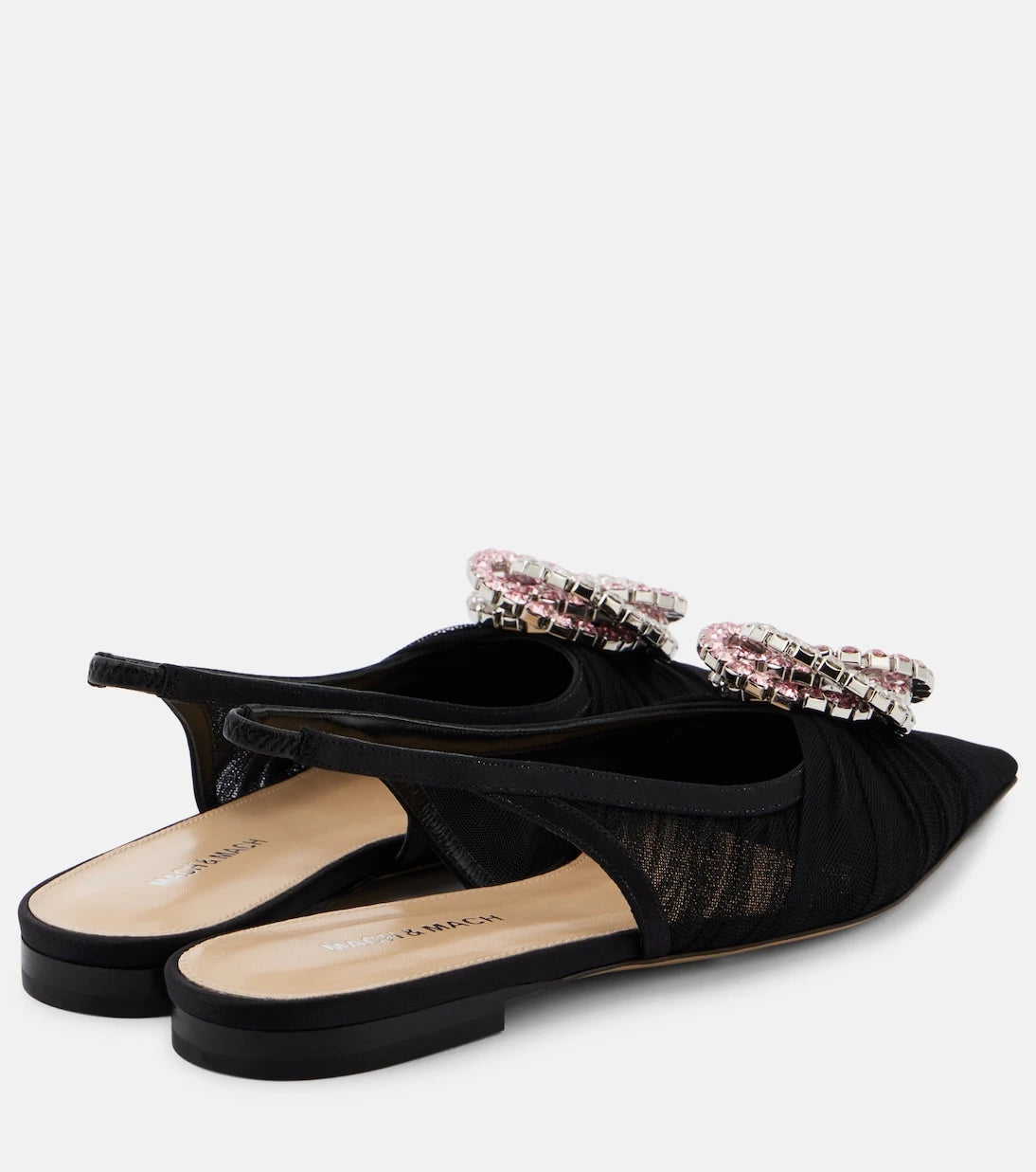 Mach & Mach - Galaxy tulle slingback flats