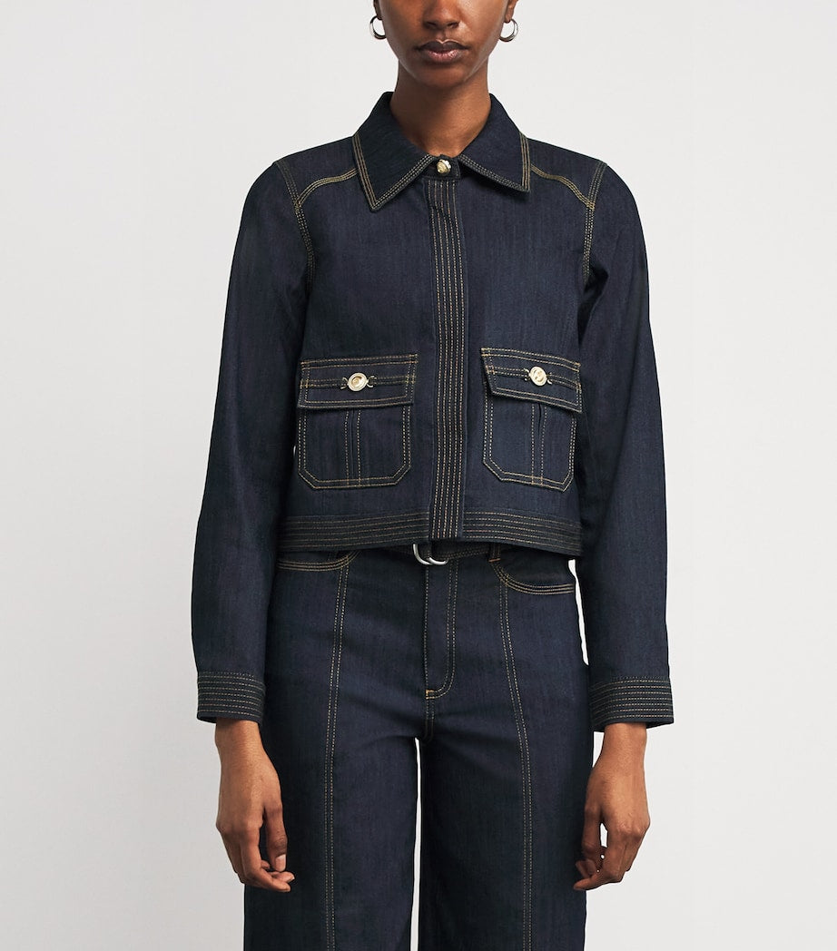 Cinq A Sept Navy Lydie Denim Jacket