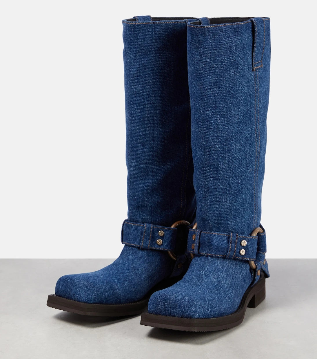 Acne Studios - Balius denim knee-high boots