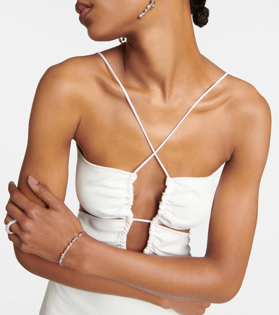 Nensi Dojaka - Bridal cutout crêpe gown