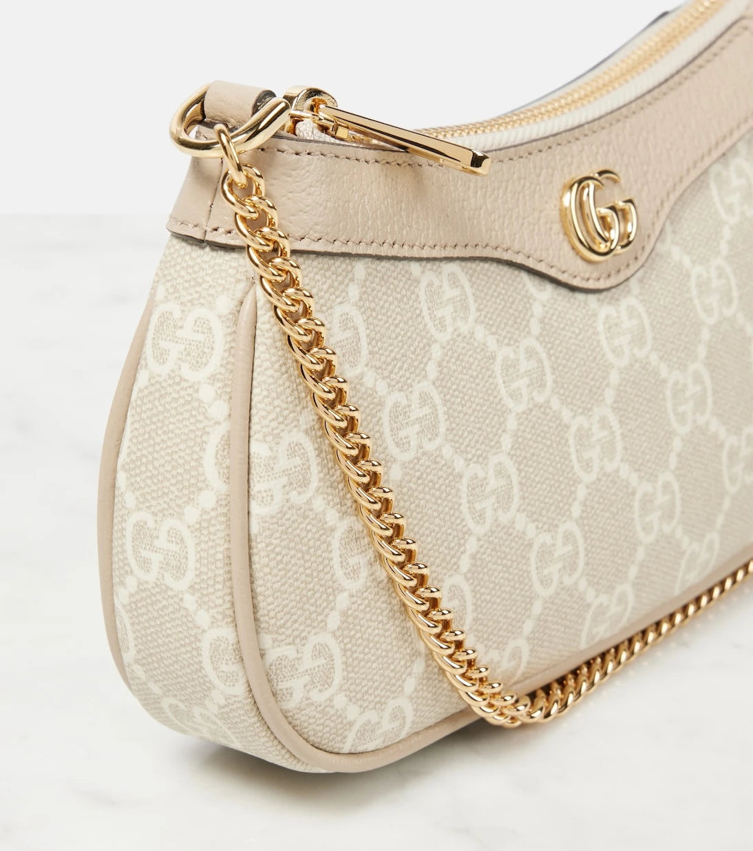 Gucci - Ophidia Mini leather-trimmed shoulder bag