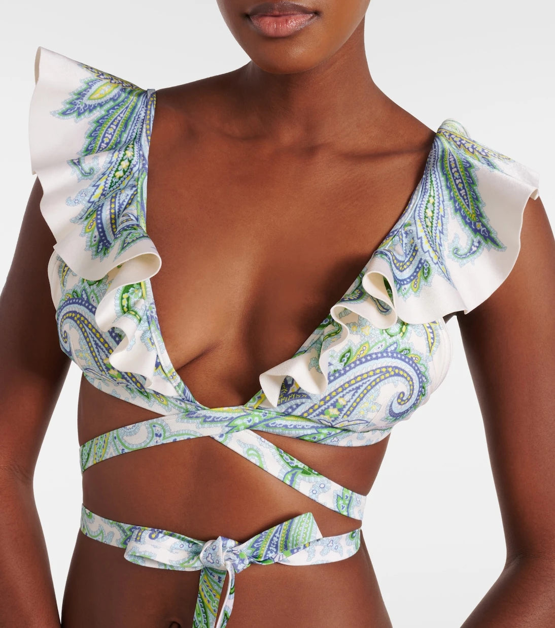 Zimmermann - Ottie ruffled paisley bikini