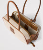 Neutral Canvas-Leather Beau Top-Handle Bag
