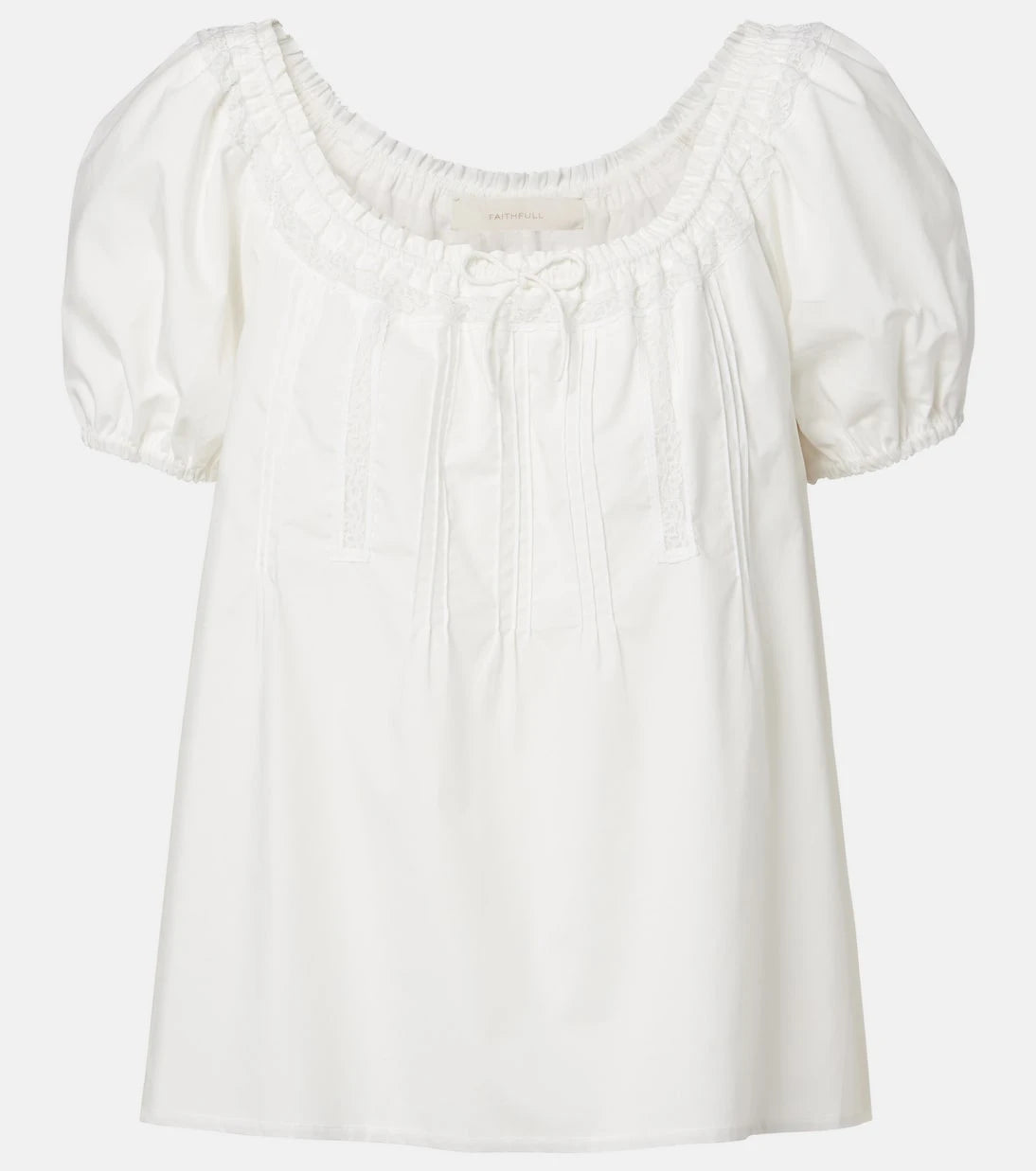 Faithfull - Galle lace-trimmed cotton top