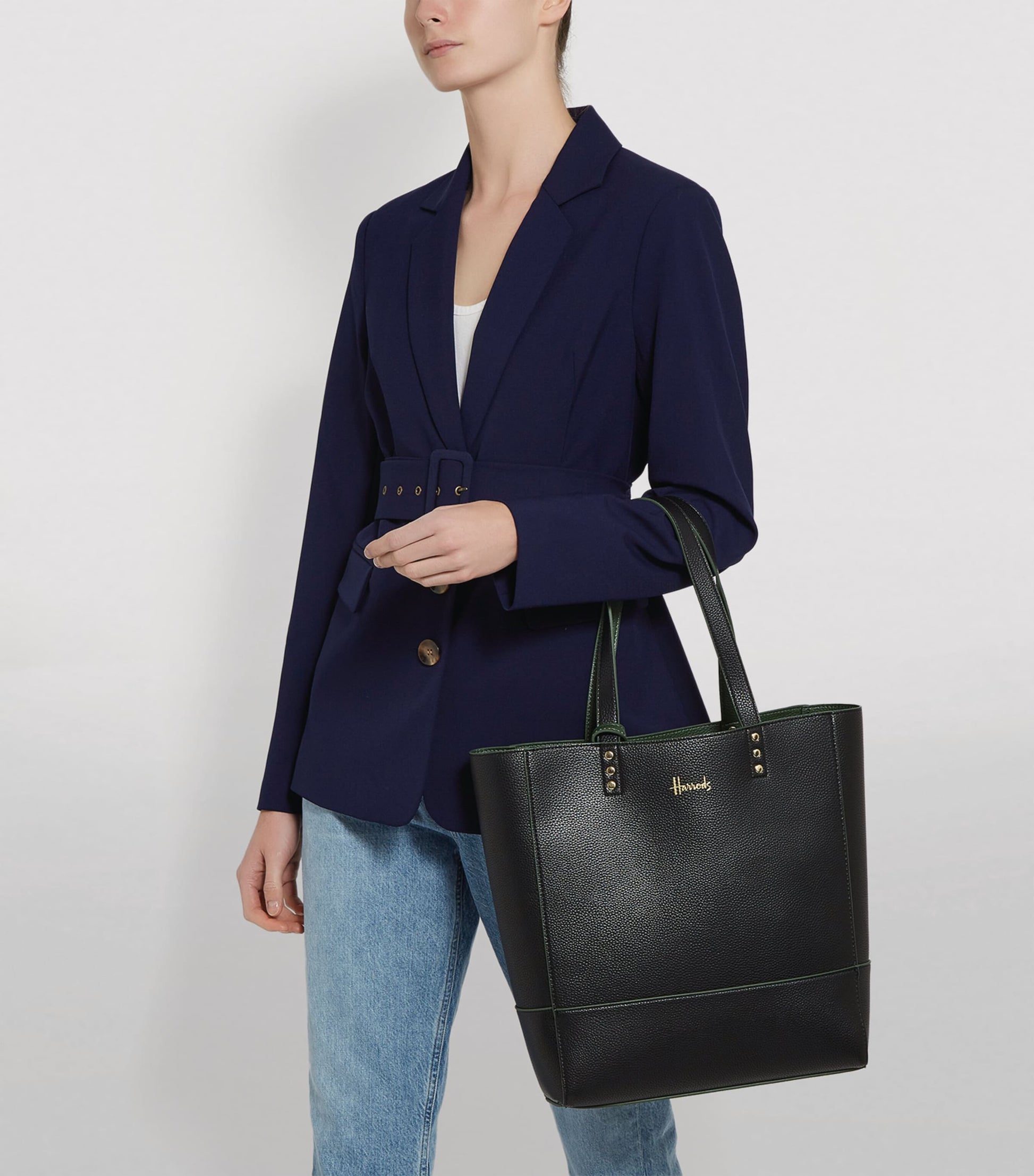 Harrods Black Fern Tote Bag