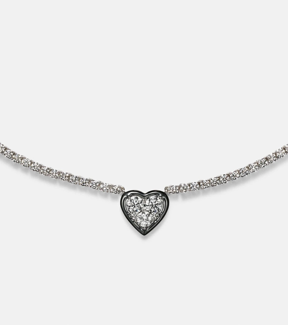 Kamyen - Heart 18kt white gold choker with diamonds