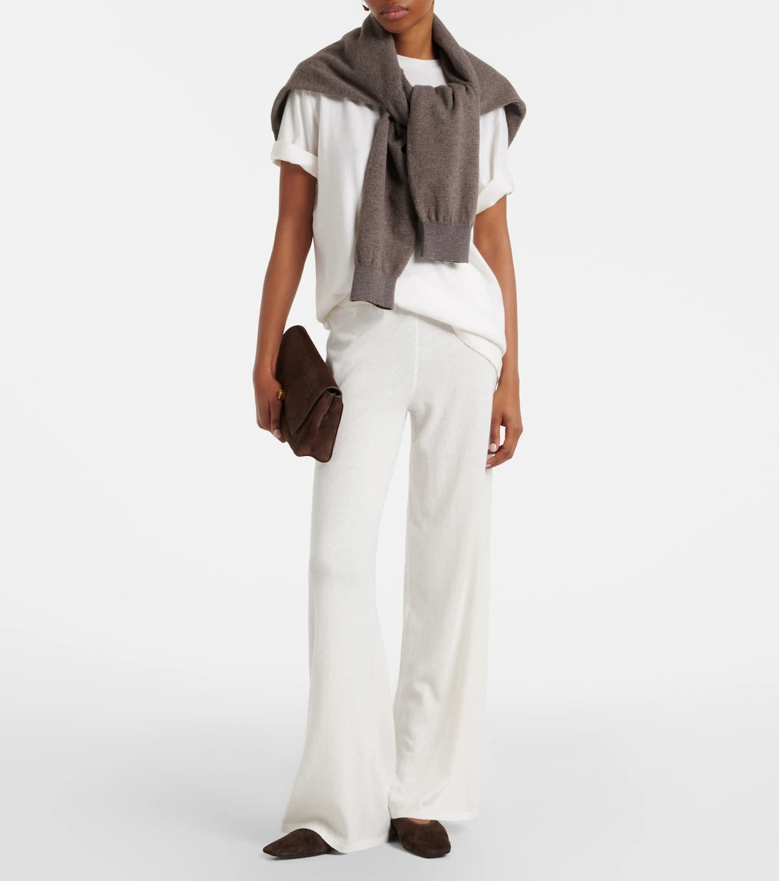 Lisa Yang - Aina cotton and cashmere wide-leg pants