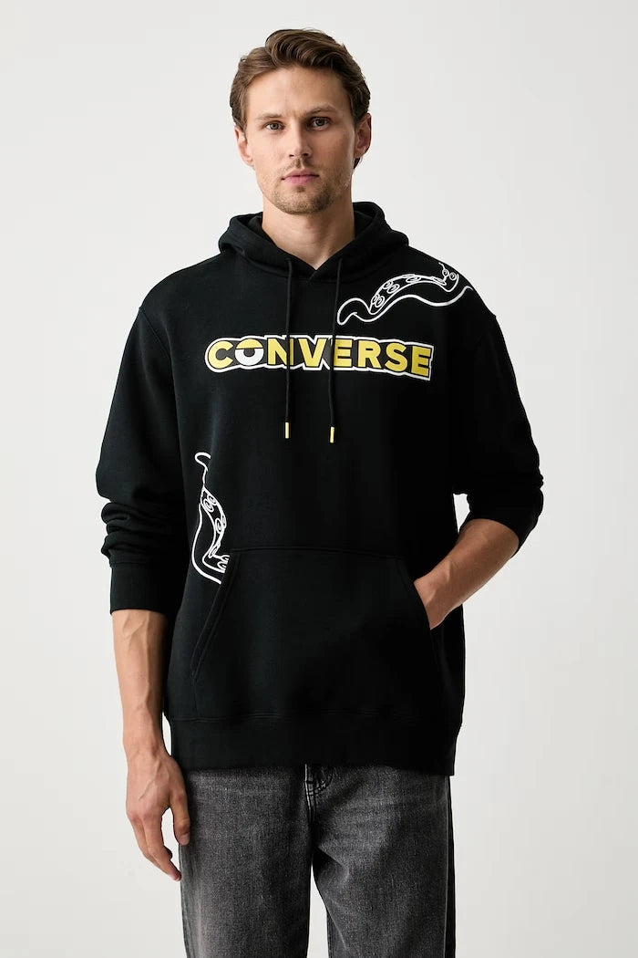 Converse x Minions & Monsters pamuklu kapüşonlu sweatshirt