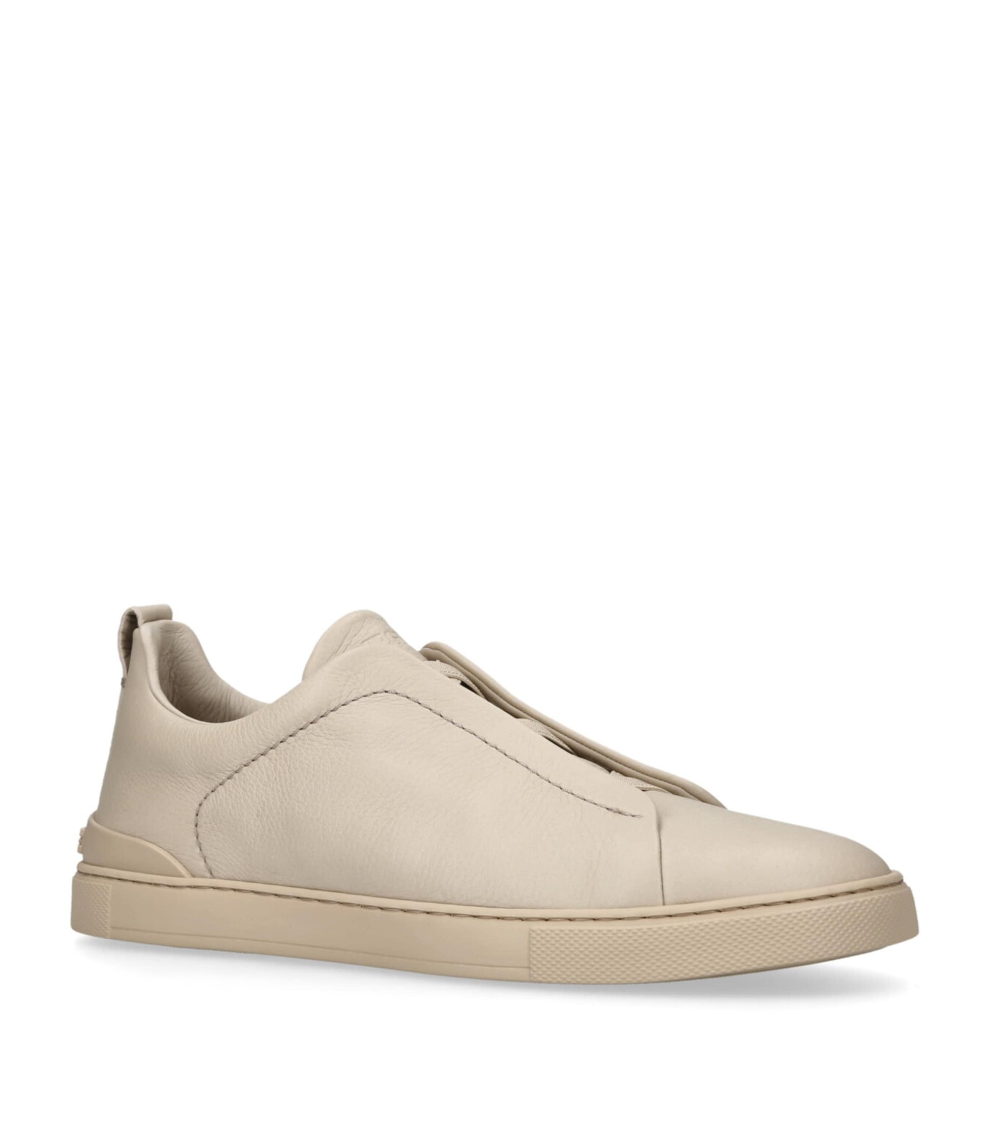 Zegna Leather Triple Stitch Sneakers