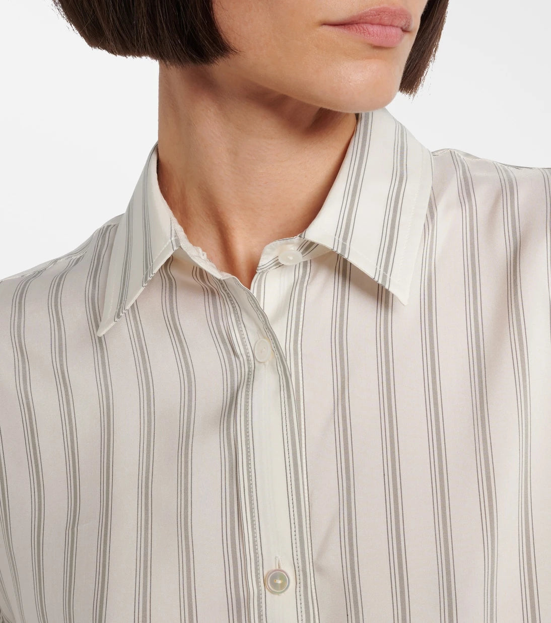 The Row - Eirlys striped silk poplin shirt