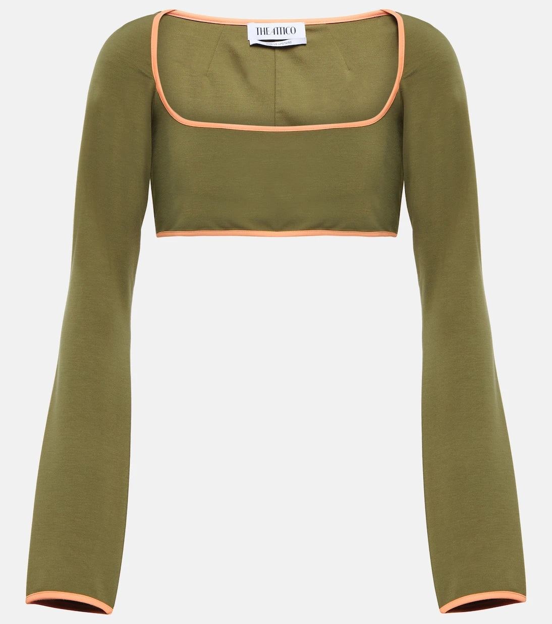 The Attico - Square-neck jersey crop top