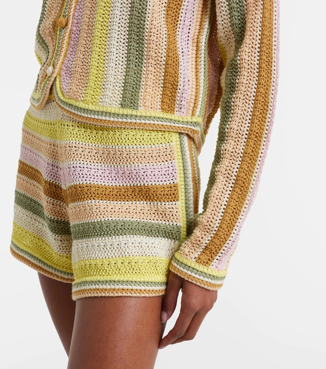 Zimmermann - Indra striped crochet cotton cardigan