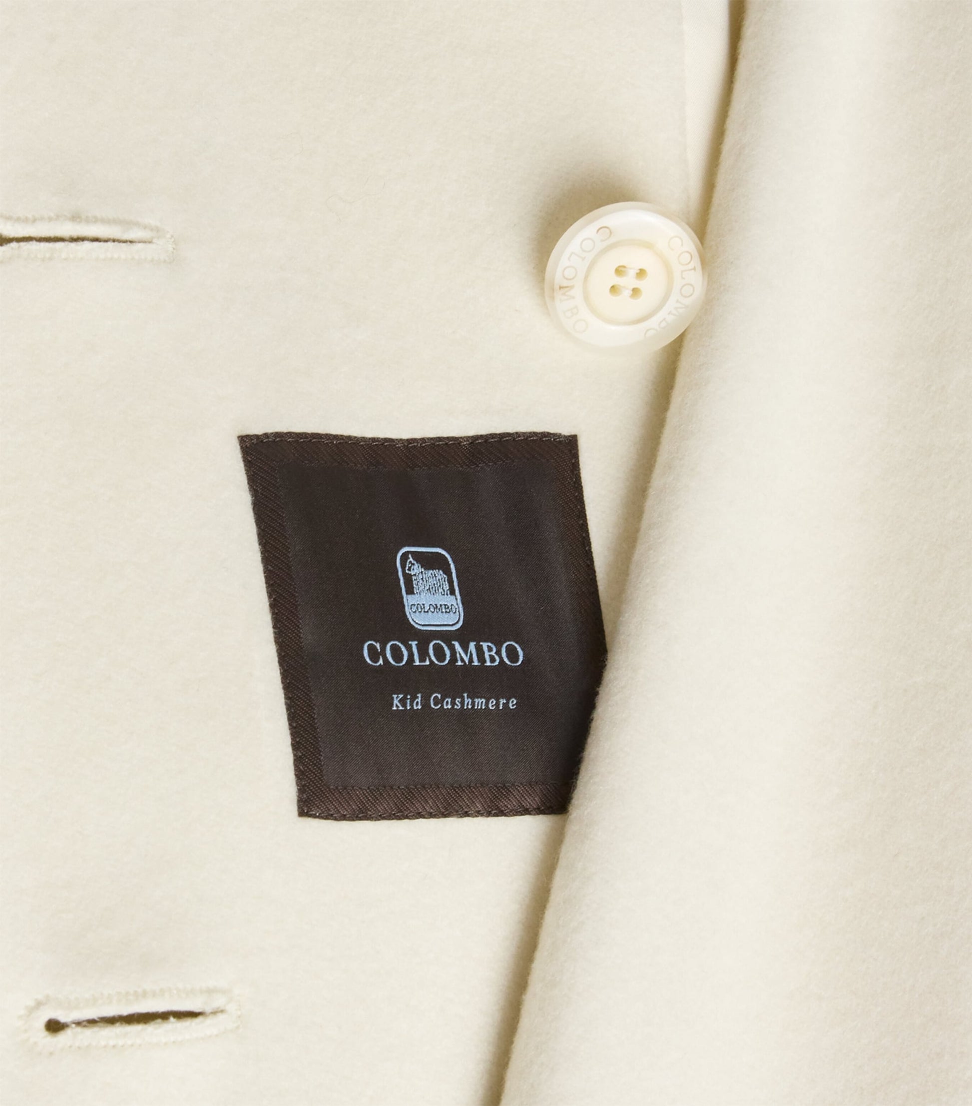 White Kid Cashmere Double-Breasted Coat