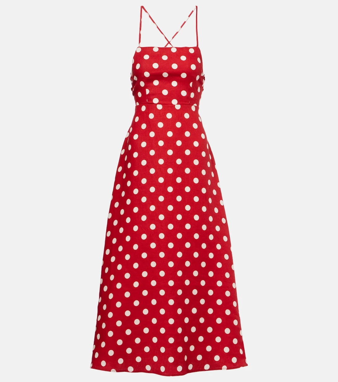 Posse - Lori polka-dot linen maxi dress