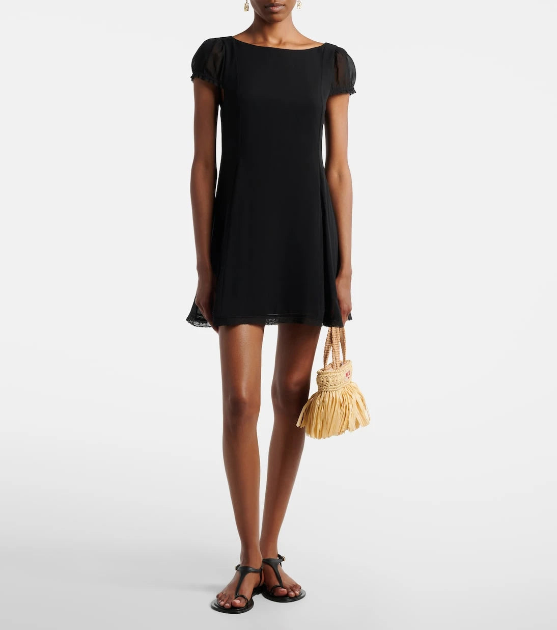 Posse - Priscilla lace-trimmed silk minidress