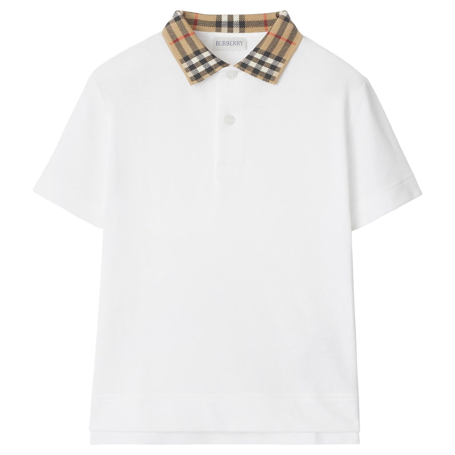 Burberry Kids Cotton Check Collar Polo Shirt (3-12 Years)