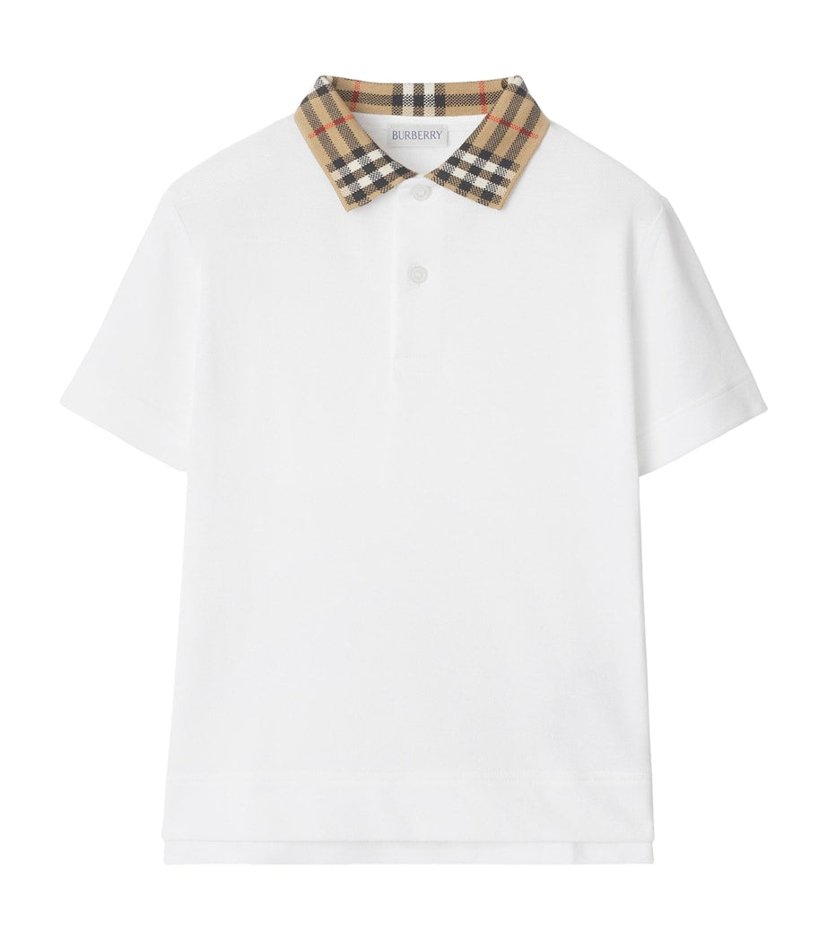 Burberry Kids Cotton Check Collar Polo Shirt (3-12 Years)