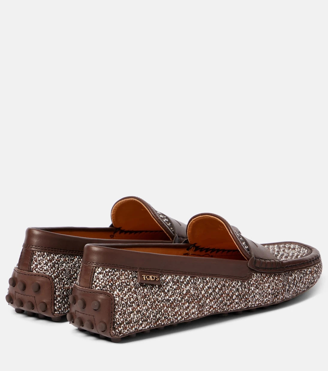 Tod's - Gommino leather-trimmed tweed driving shoes