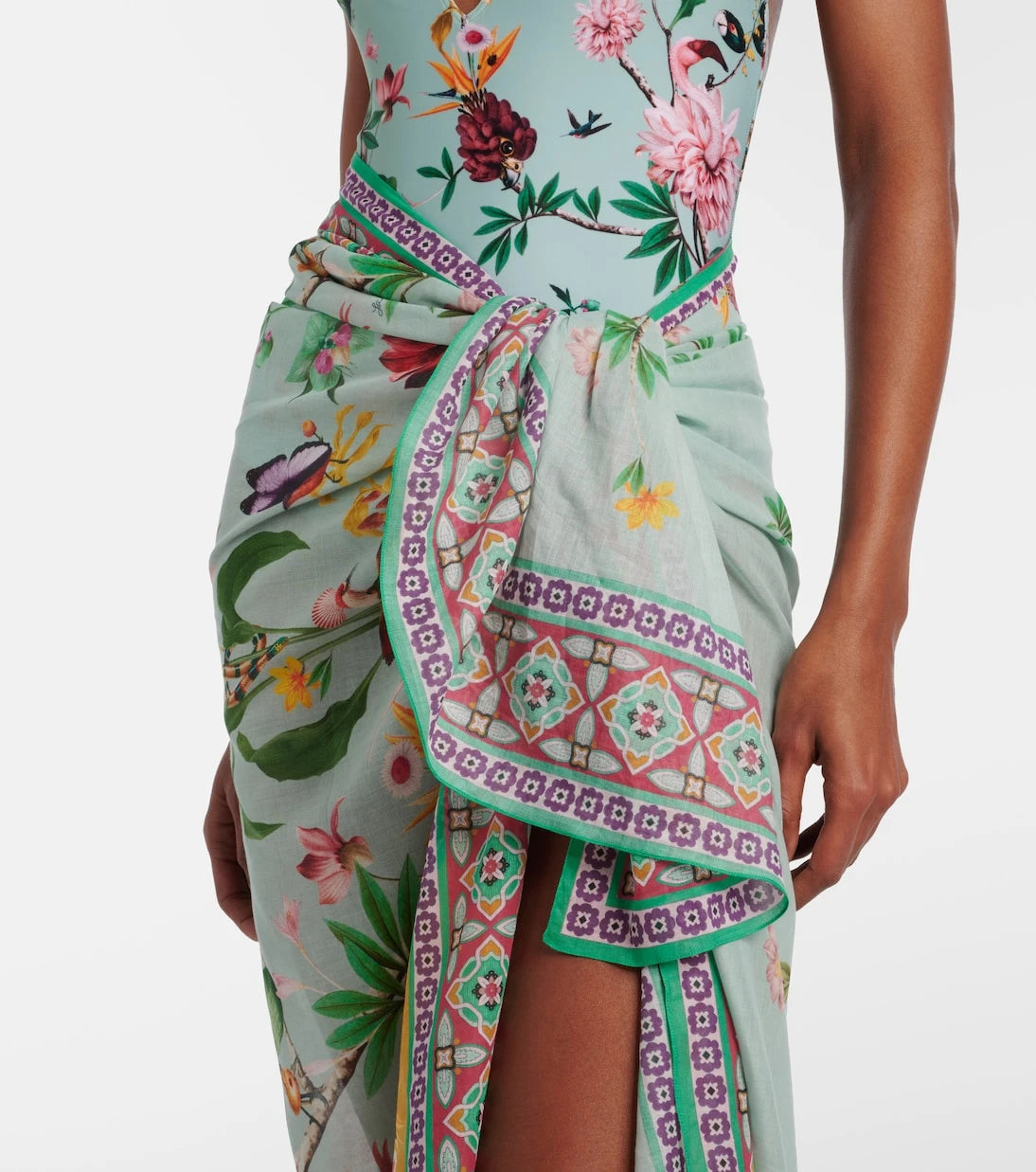 La DoubleJ - Floral cotton voile beach cover-up