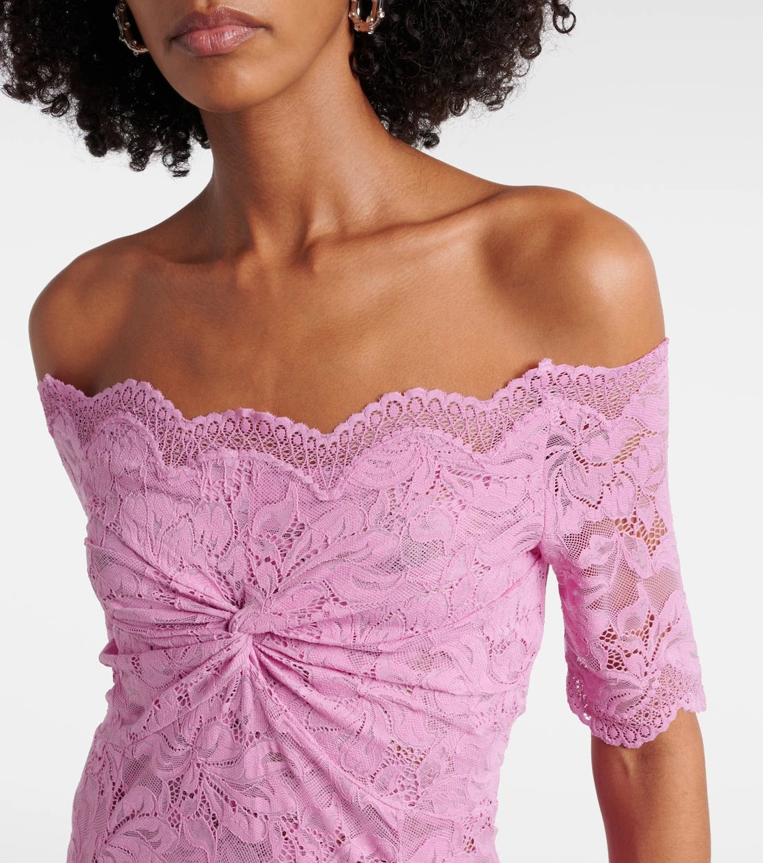 Rabanne - Off-shoulder lace midi dress
