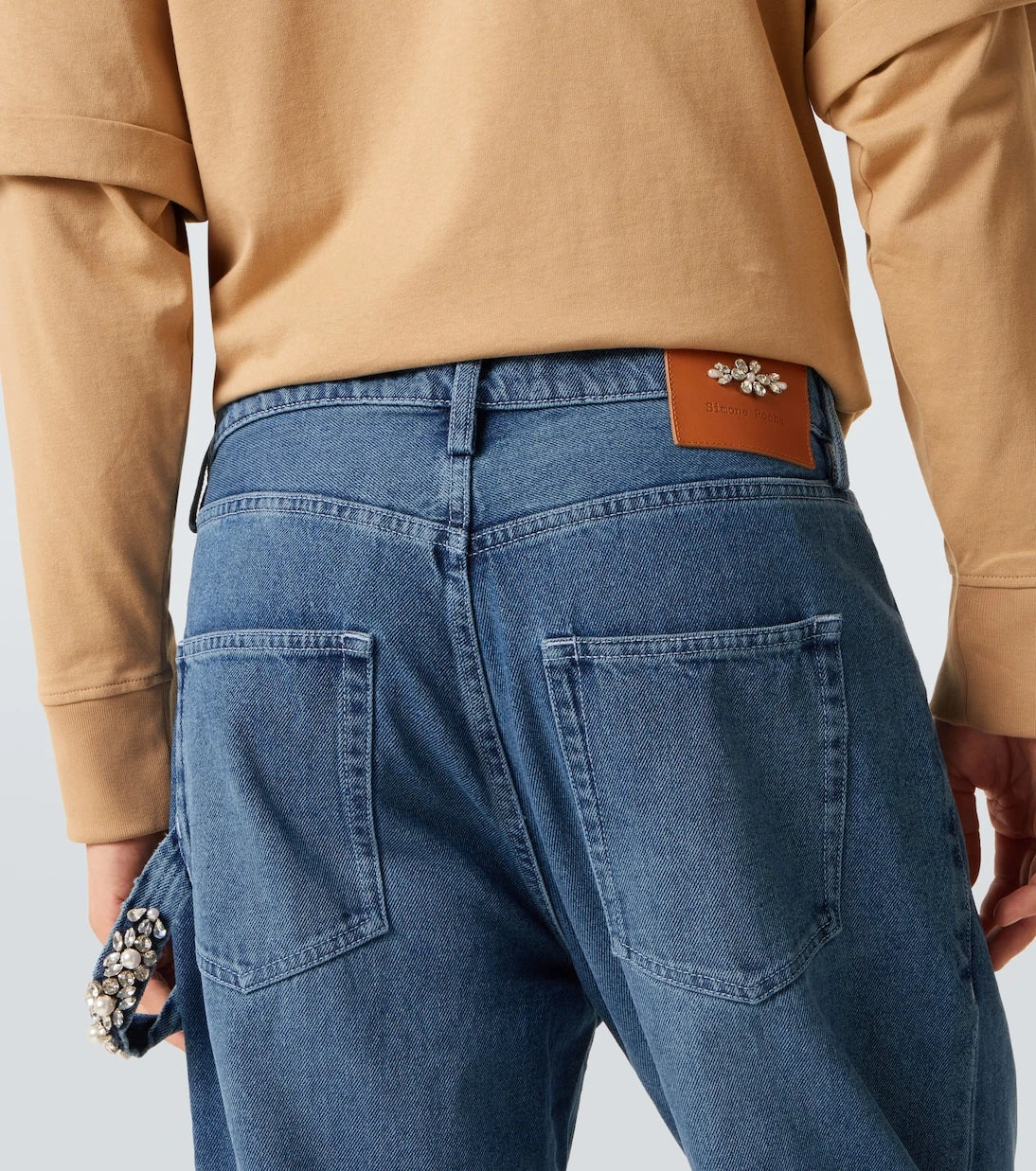 Simone Rocha - Crystal-embellished straight jeans
