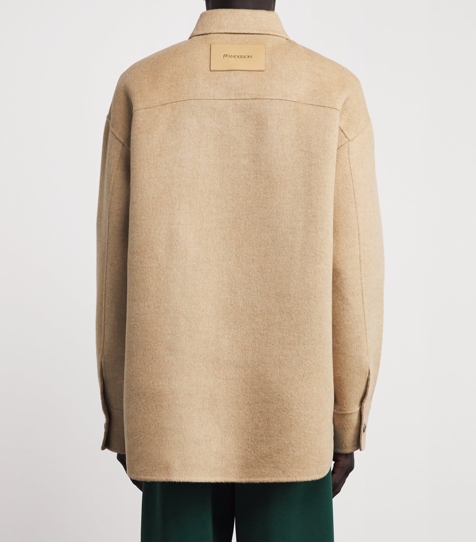 Beige Oversized Wool Shirt Jacket