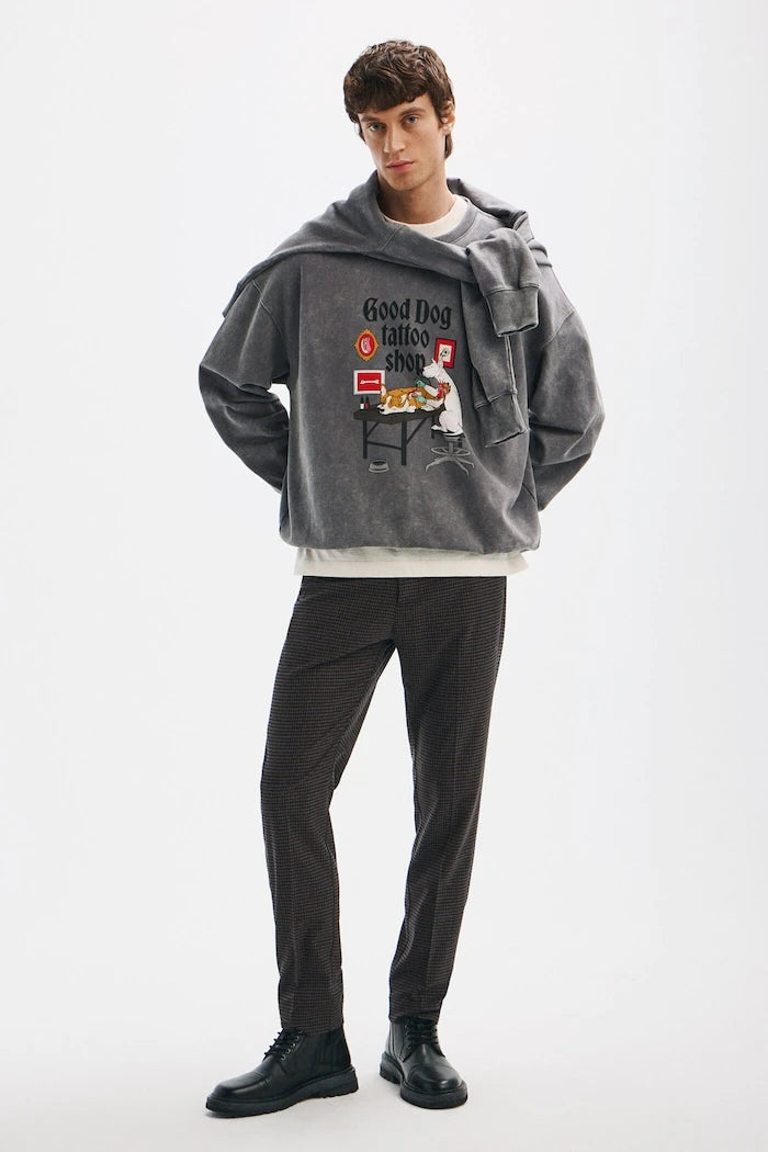 Pamuktan erkek sweatshirt