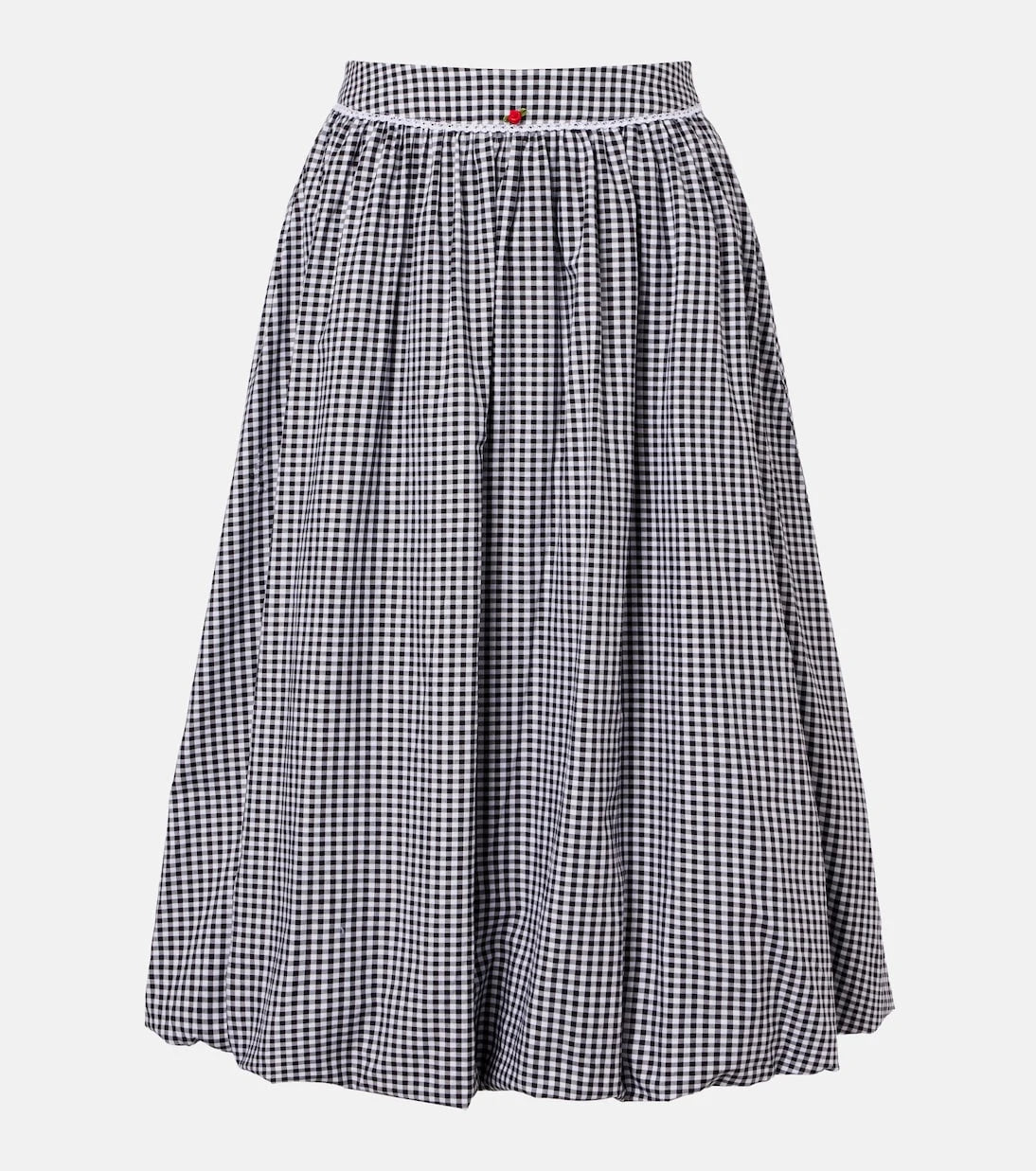 Bananhot - Alba gingham cotton poplin midi skirt