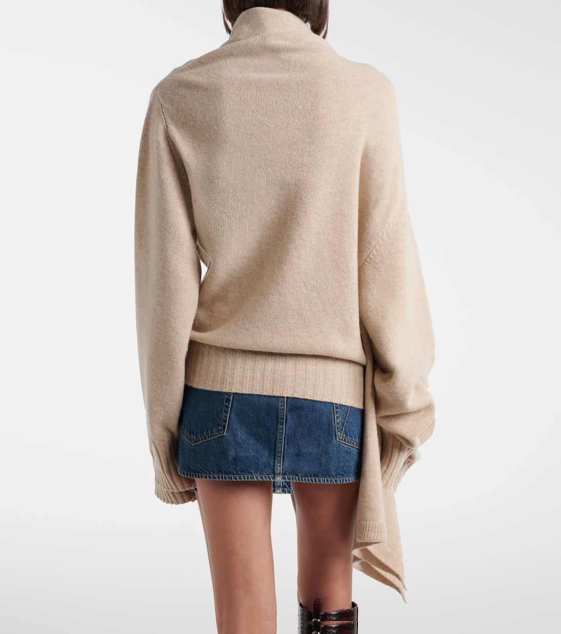 The Attico - Scarf-detail virgin wool sweater