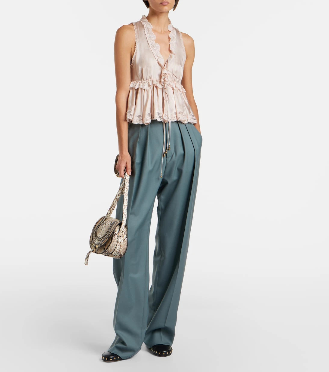 Chloé - Marcie Mini snake-effect leather crossbody bag