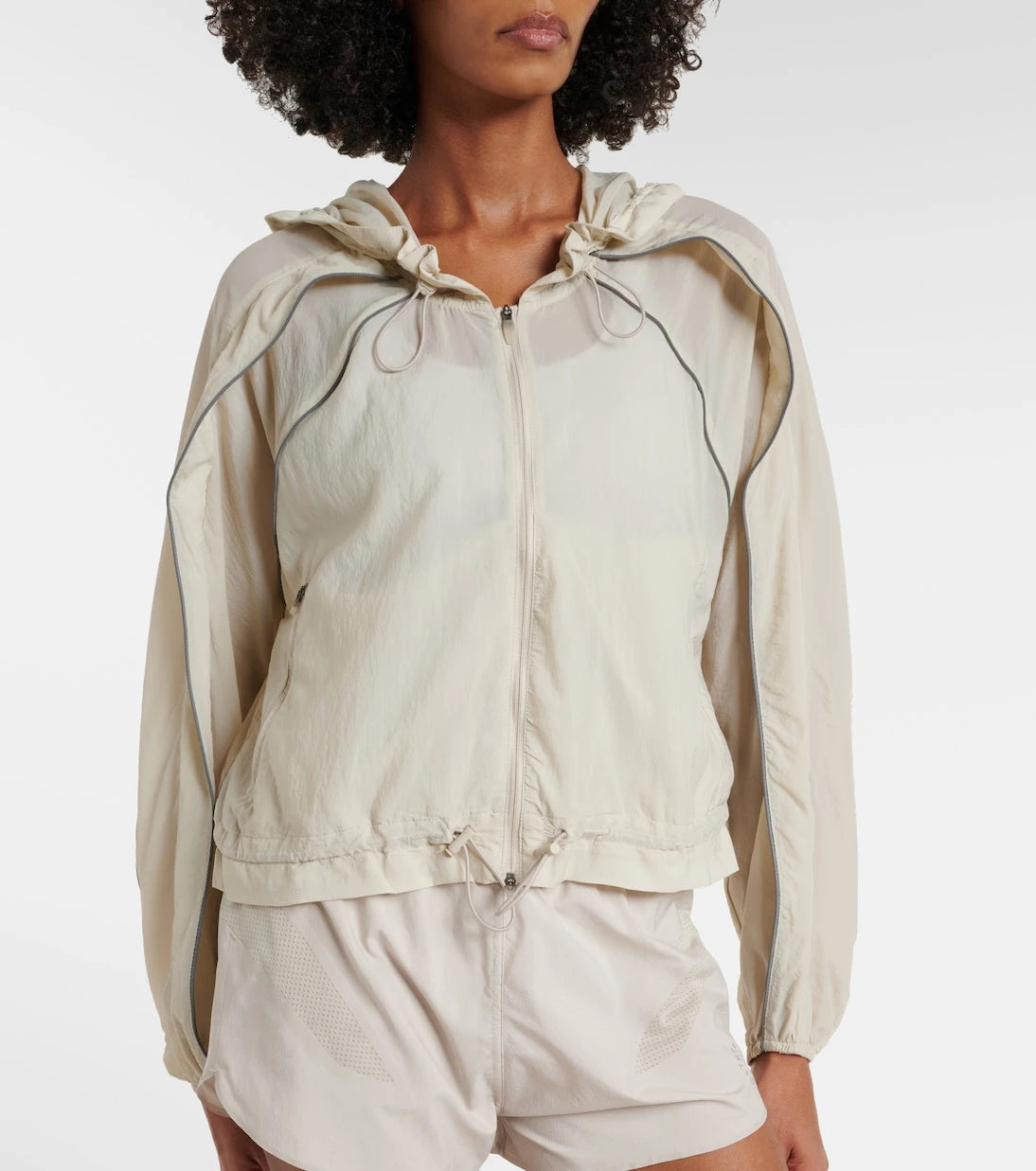 Adidas by Stella McCartney - Gathered hooded track jacket