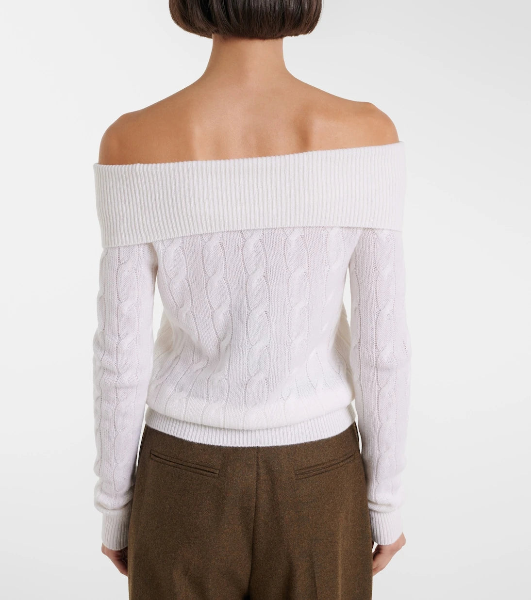 Ralph Lauren Collection - Cable-knit off-shoulder cashmere sweater