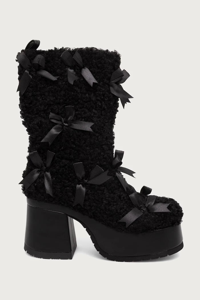 Kadın Kensei Shearling kalın topuklu bot