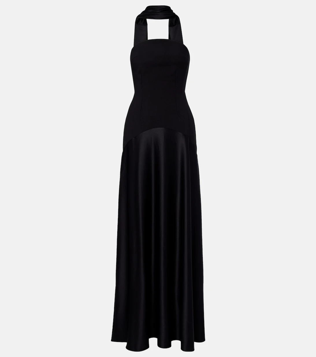 Solace London - Mae satin-paneled bustier gown