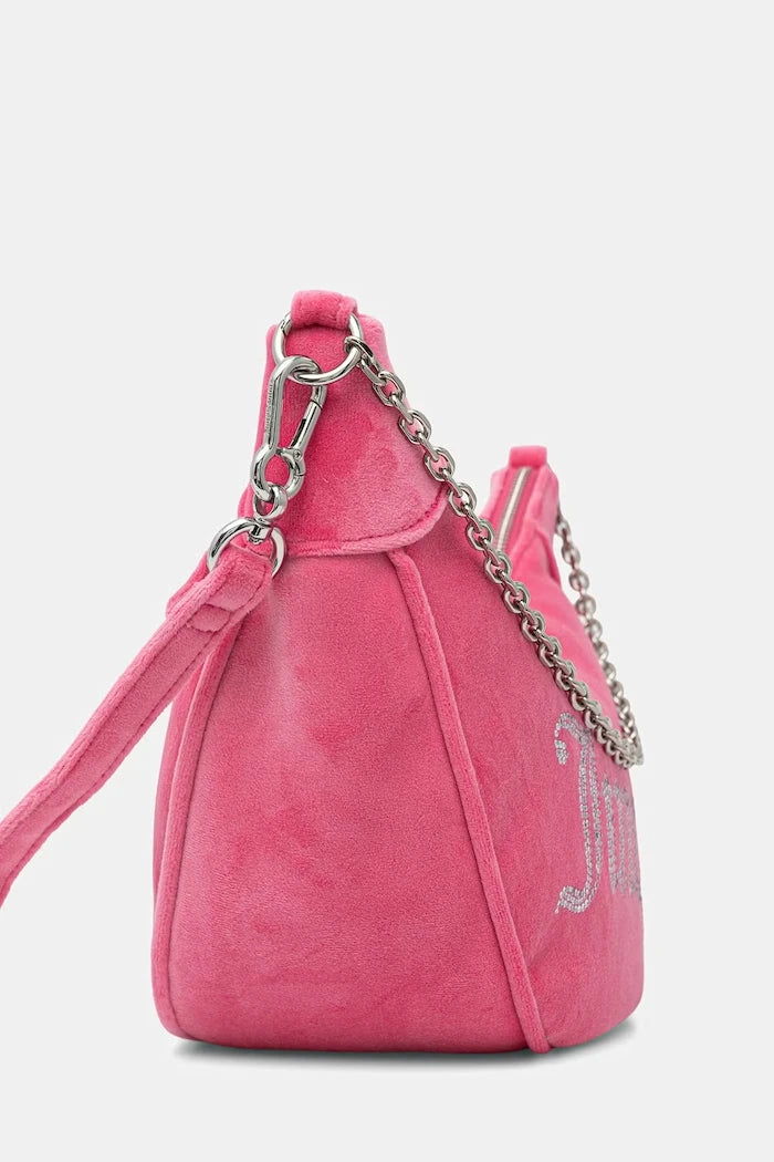 Juicy Couture kadife kadın kruvasan çanta Kimberly