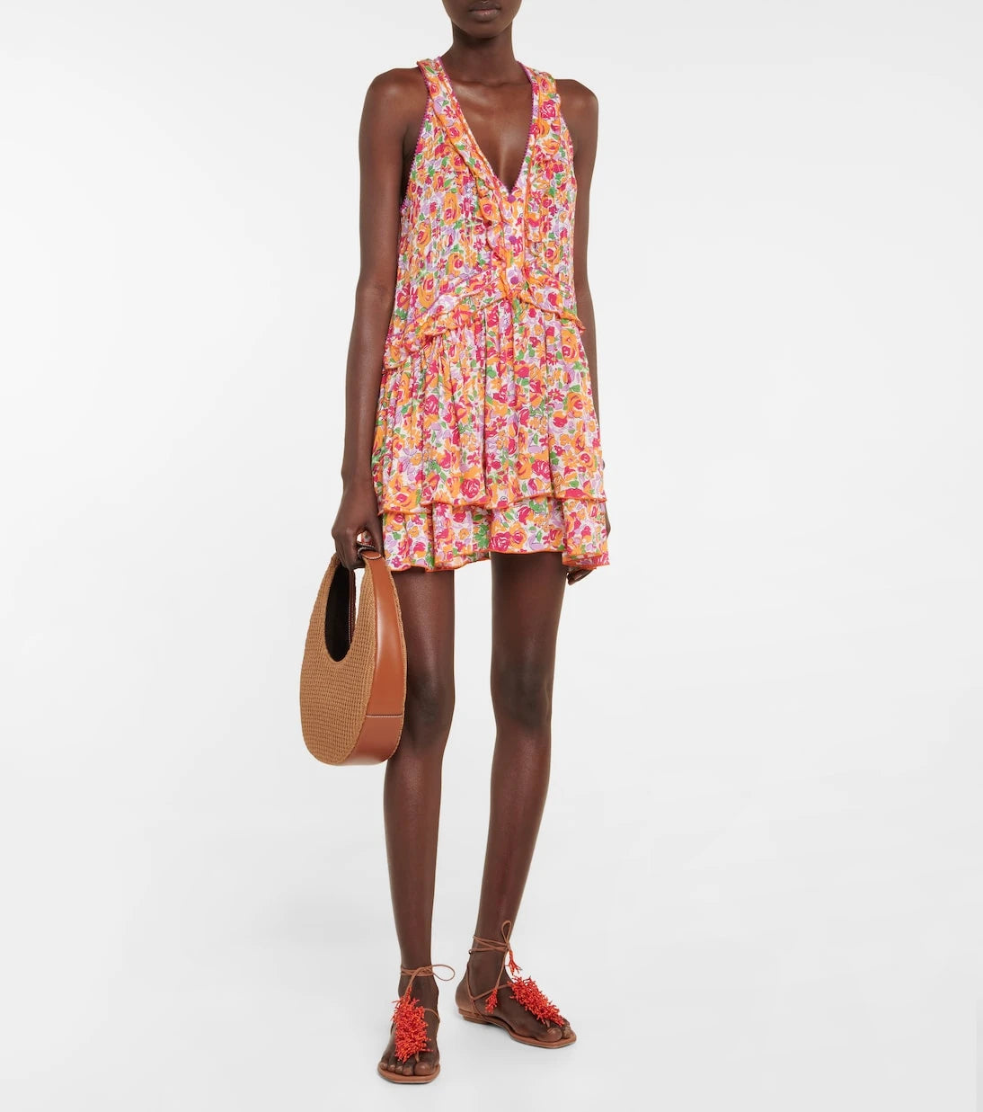Poupette St Barth - Mae floral ruffled minidress