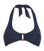 Navy Halterneck Rectangle Bikini Top