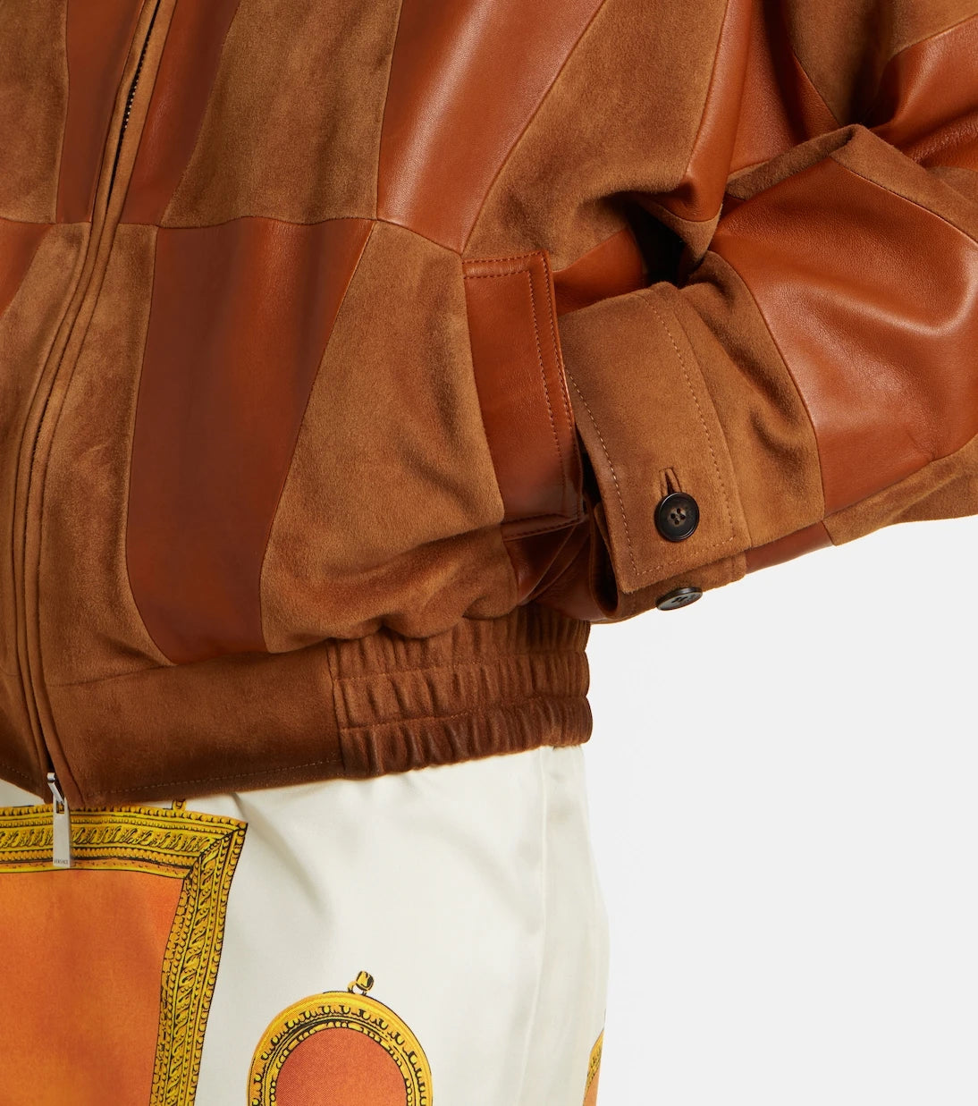 Versace - Leather and suede blouson jacket