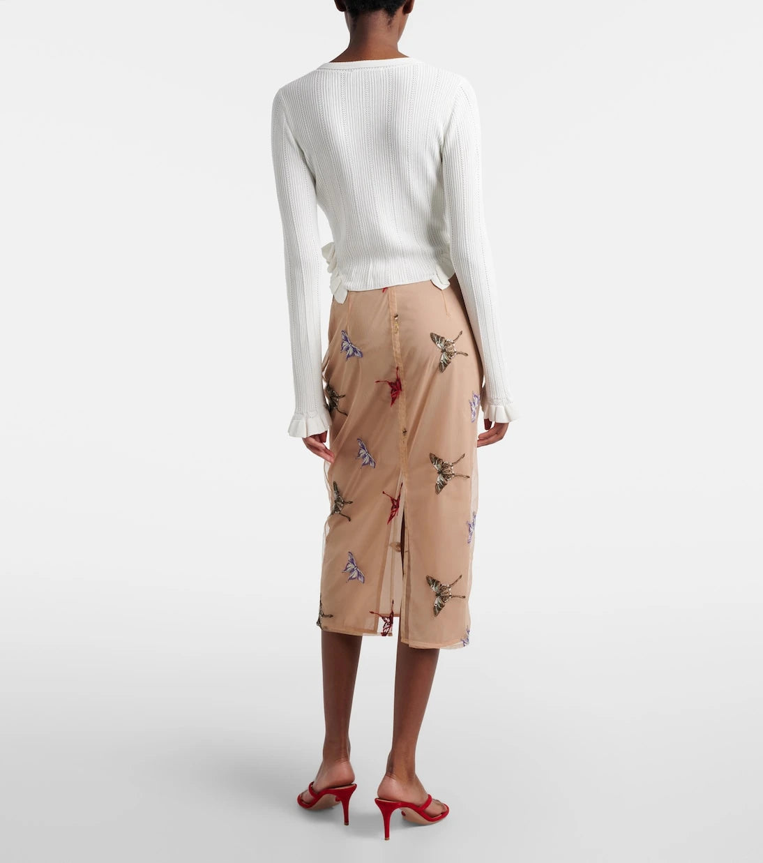 Blumarine - Appliqué midi skirt