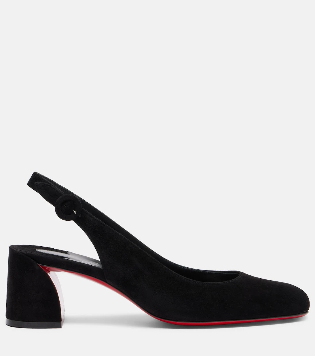 Christian Louboutin - حذاء So Jane 55 بكعب عالٍ من جلد الشامواه ومفتوح من الخلف