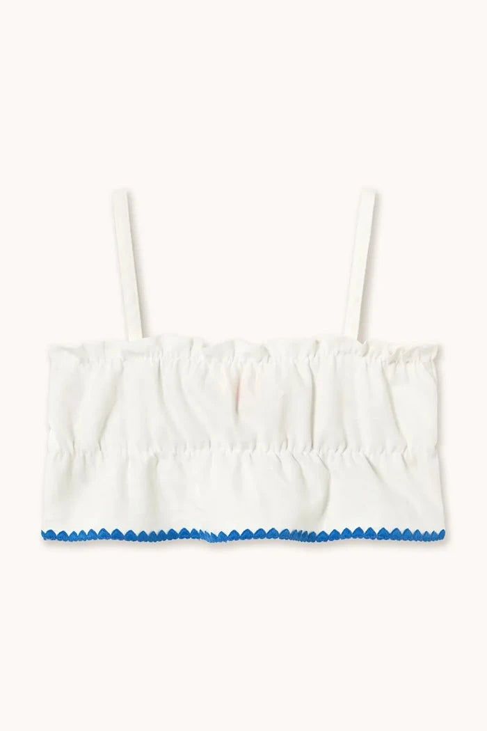 Детски топ с лен Tinycottons SWANS BOWS LINEN TOP