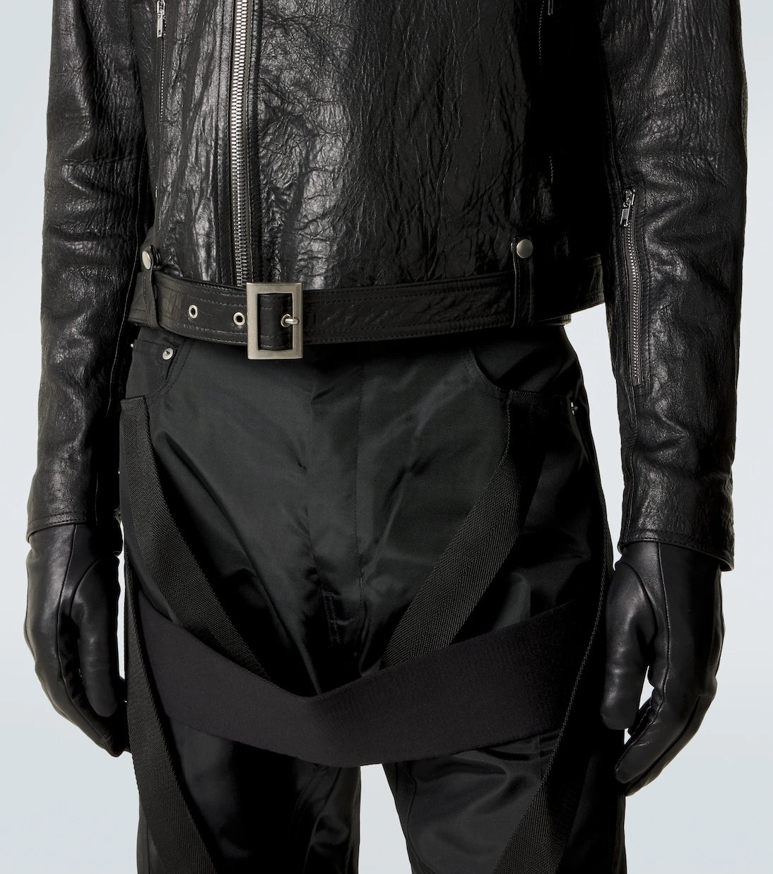 Rick Owens - Dracubiker belted leather jacket
