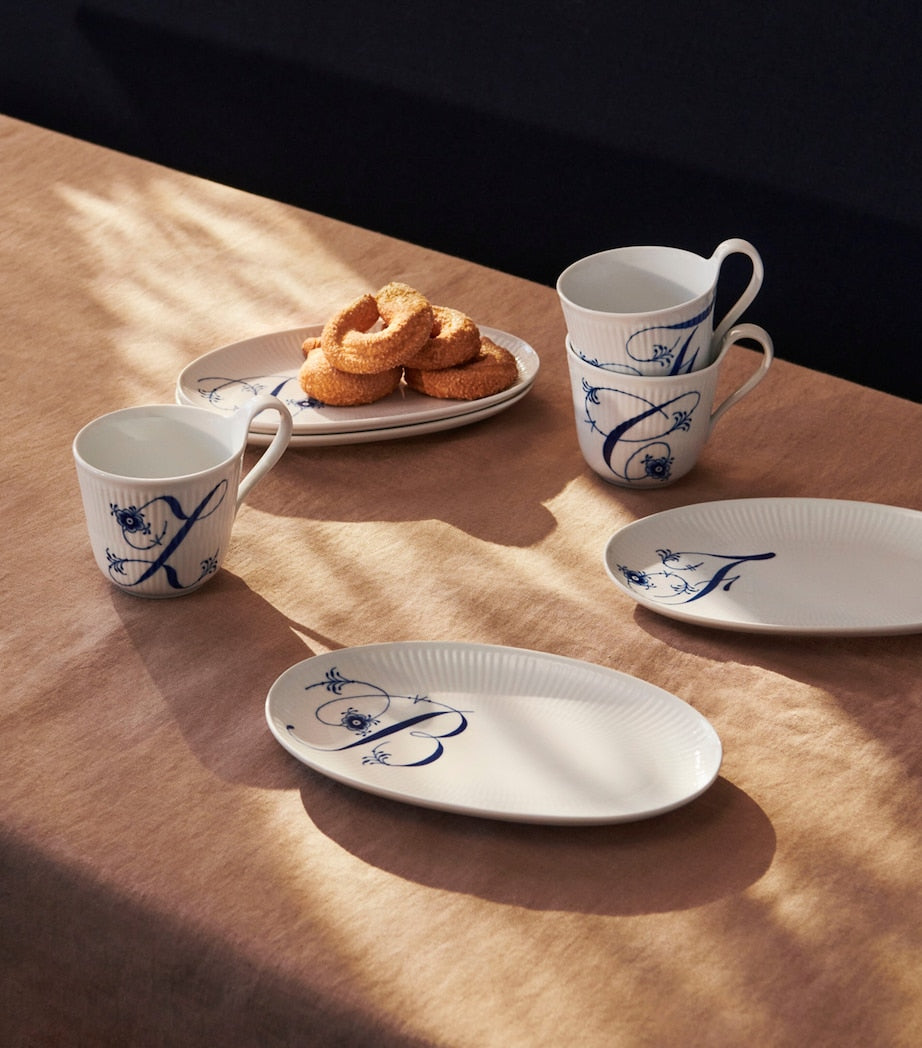 Royal Copenhagen Alphabet Coll Oval Plate (23.5cm)