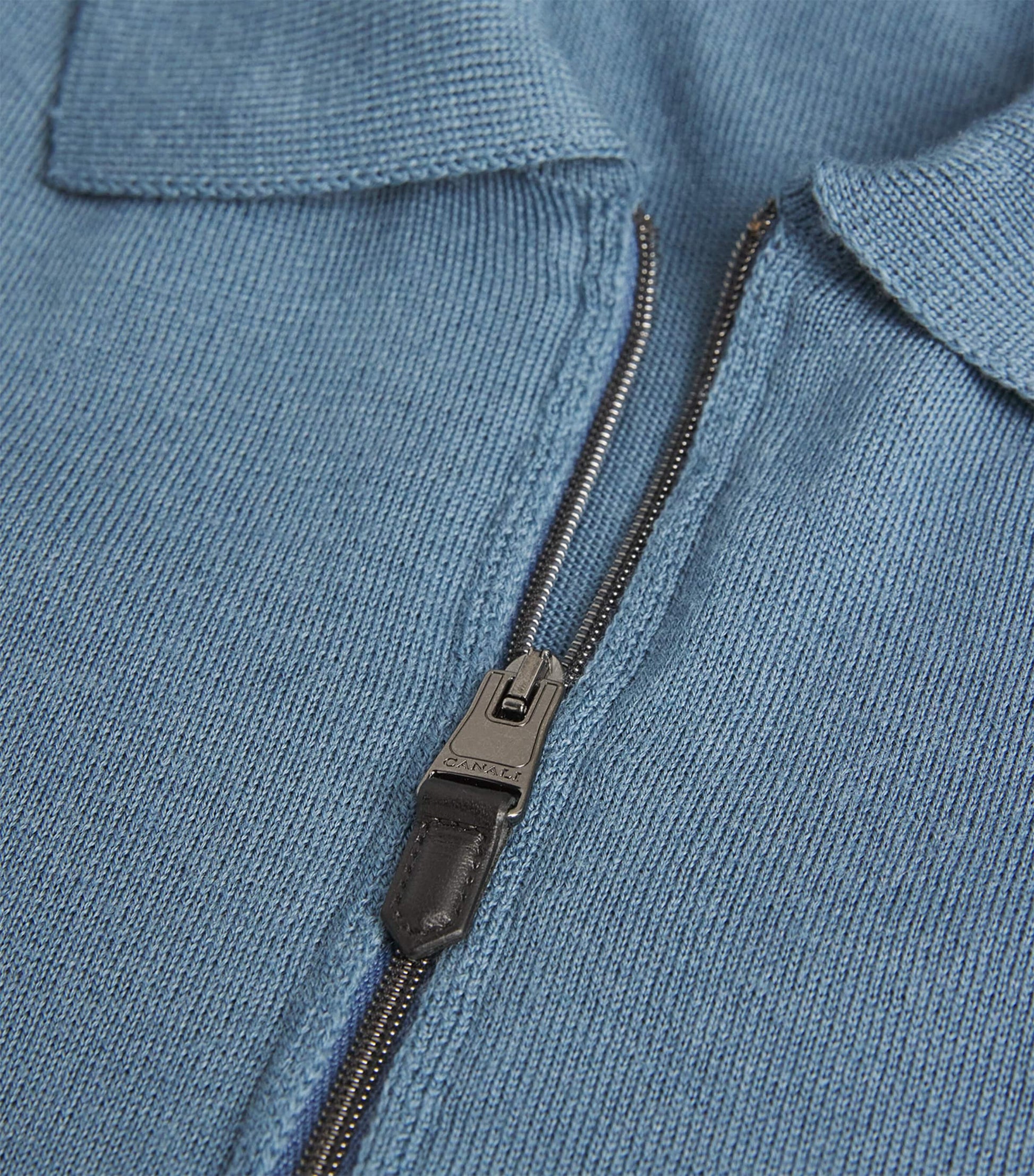 Wool-Blend Zip-Up Polo Shirt