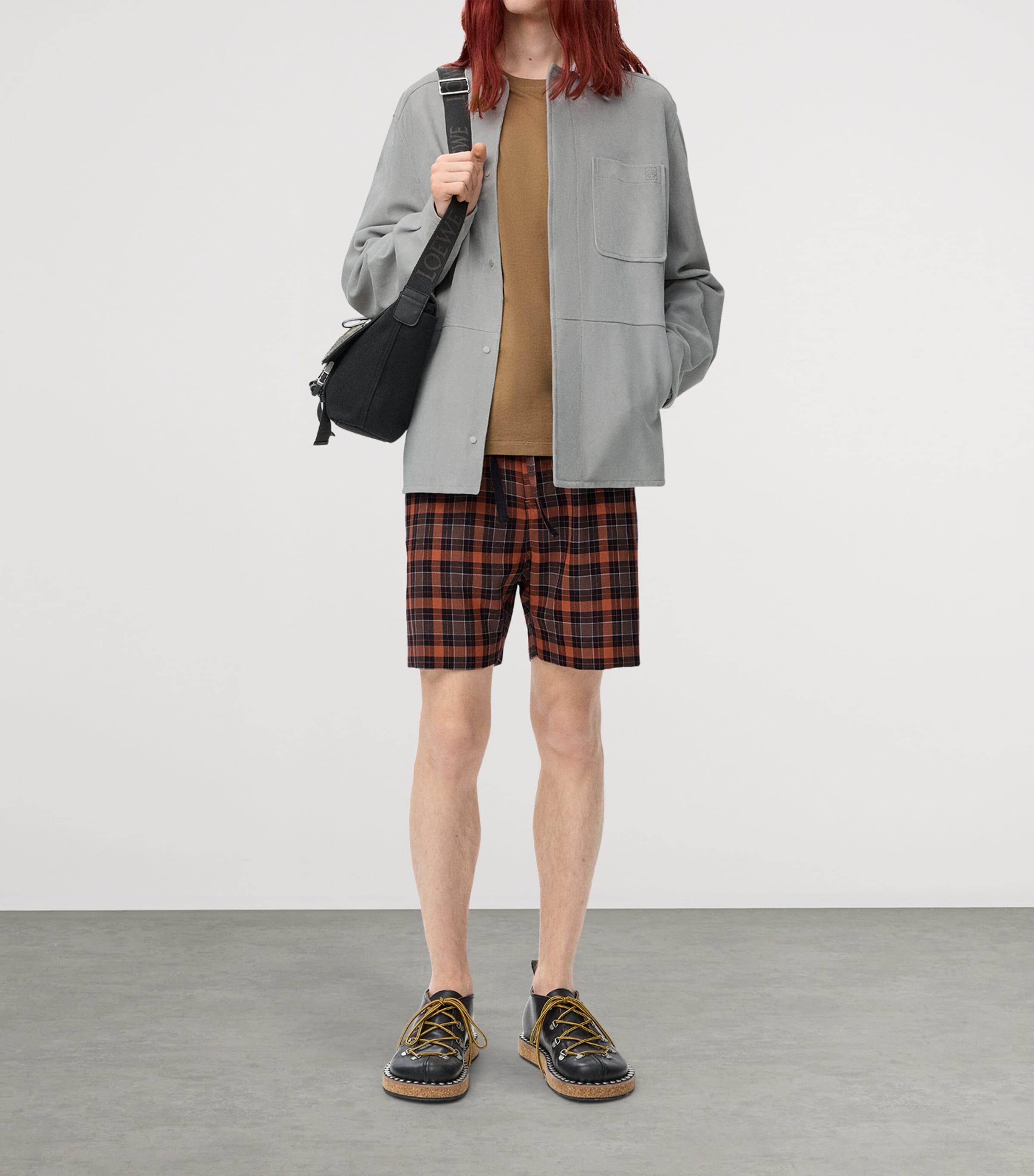 Check Drawstring Shorts