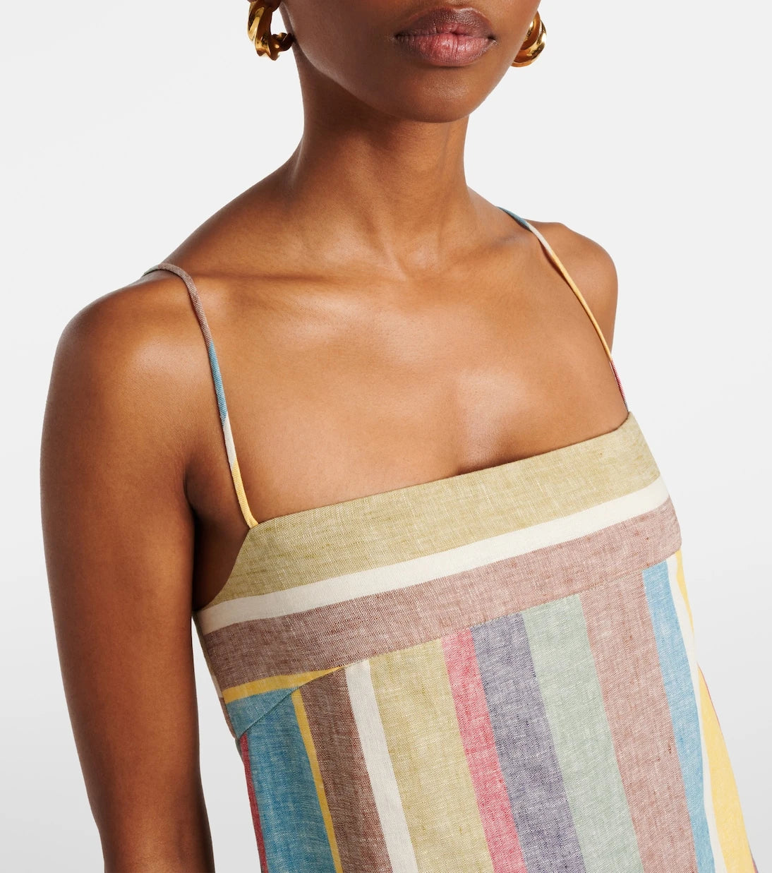 Staud - Laura striped linen maxi dress