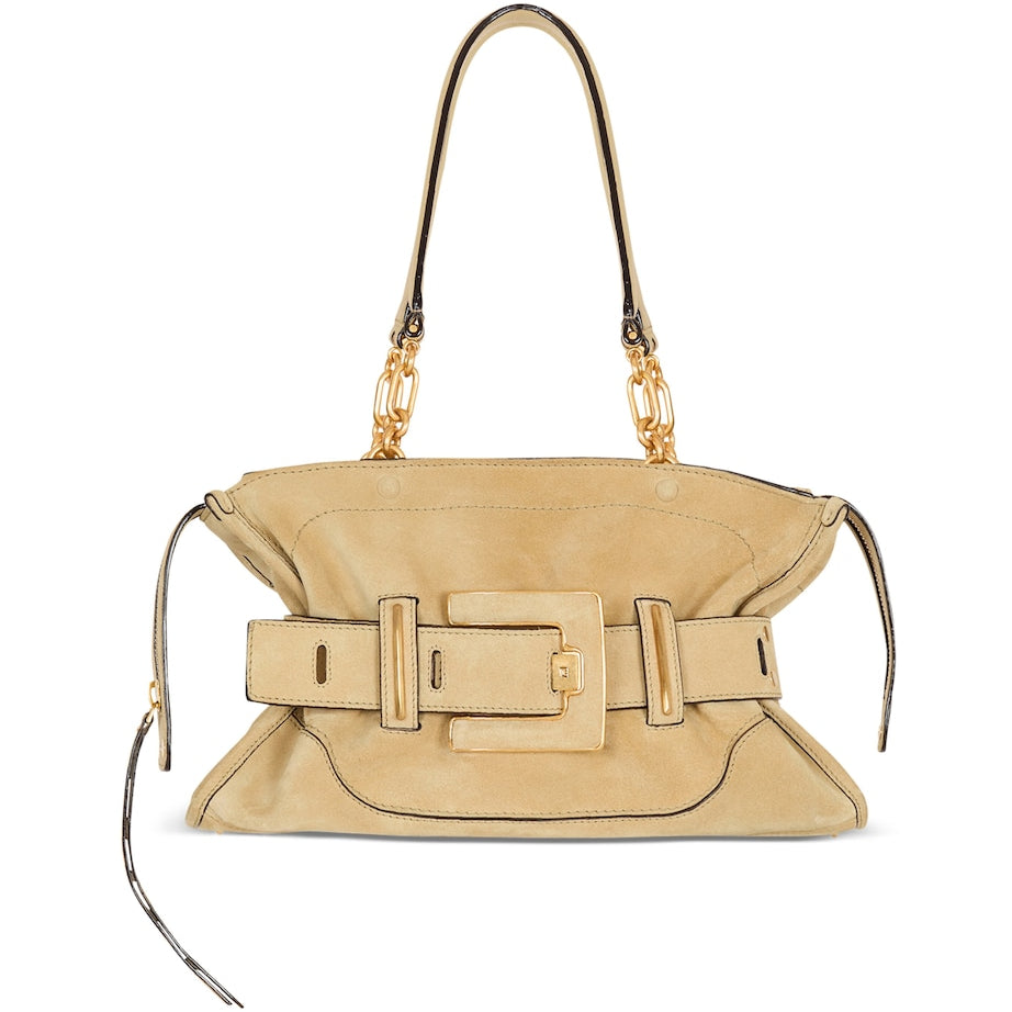 Balmain Small Suede Anthem Shoulder Bag
